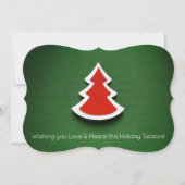 緑と赤のクリスマスツリー、両面フォトカード シーズンカード (正面)
