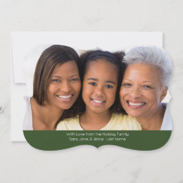 緑と赤のクリスマスツリー、両面フォトカード シーズンカード