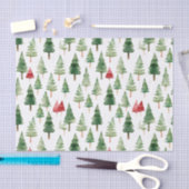 緑と赤のクリスマスツリー 薄葉紙 (クラフト)