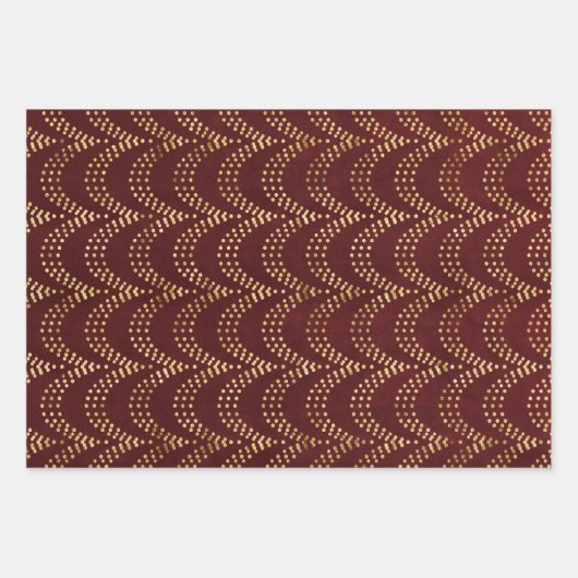 緑と赤のクリスマスデザイン2 ラッピングペーパーシート (正面3)