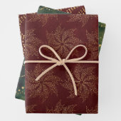 緑と赤のクリスマスデザイン2 ラッピングペーパーシート (インサイチュ)