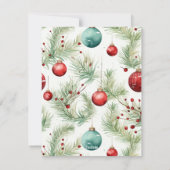 緑と赤のクリスマスパターン – シーズンカード (裏面)