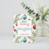 緑と赤のクリスマスパターン – シーズンカード (スタンド正面)