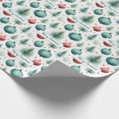 緑と赤のクリスマスパターン –  ラッピングペーパー (角)