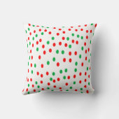 緑と赤のクリスマス水玉模様 クッション (裏面)