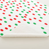 緑と赤のクリスマス水玉模様 シェルパブランケット (3/4)