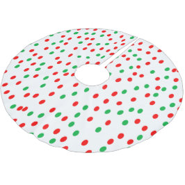 緑と赤のクリスマス水玉模様 ブラッシュドポリエステルツリースカート