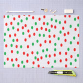 緑と赤のクリスマス水玉模様 薄葉紙 (クラフト)