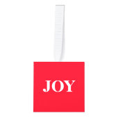 緑と赤のクリスマス キューブオーナメント (正面)