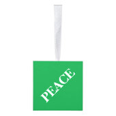 緑と赤のクリスマス キューブオーナメント (右)