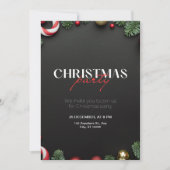 緑と赤のクリスマス パーティー への招待 招待状 (正面)