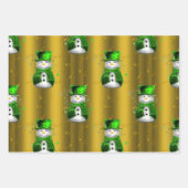 緑と赤のクリスマス ラッピングペーパーシート (正面3)