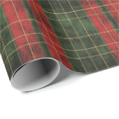 緑と赤のグリッドのクリスマスパターン ラッピングペーパー (ロールコーナー)