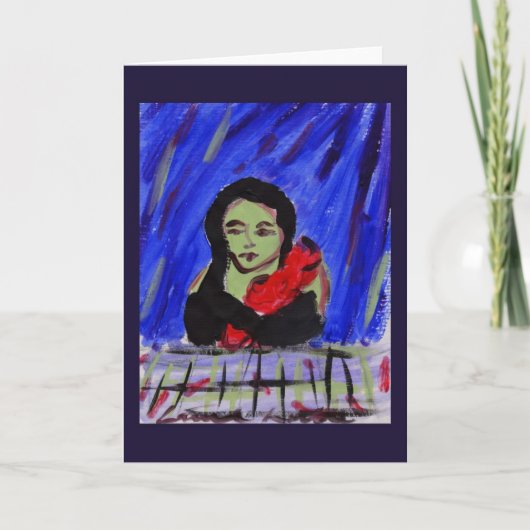 緑と赤のグリーティングカード カード (正面)