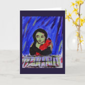 緑と赤のグリーティングカード カード (黄色い花)