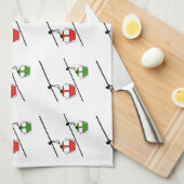 緑と赤のゴンドラのキッチンタオル キッチンタオル (四つ折り)