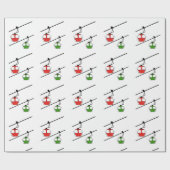 緑と赤のゴンドラのクリスマスラッピング紙。 ラッピングペーパー (フラット)