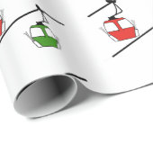 緑と赤のゴンドラのクリスマスラッピング紙。 ラッピングペーパー (ロールコーナー)