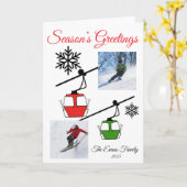 緑と赤のゴンドラ カード (黄色い花)