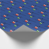 緑と赤のゴンドラ（青にスキーが付いている） ラッピングペーパー (角)