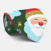 緑と赤のサンタクロース・クリスマス ネクタイ (ロール)