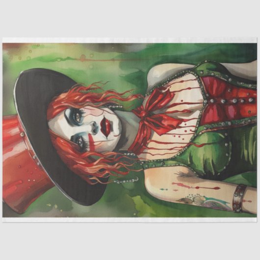 緑と赤のサーカスリングや輪リーダーの切り離し 薄葉紙 (正面)