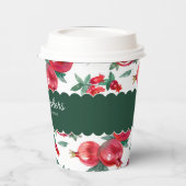 緑と赤のザクロ植物性カスタマイズ可能 紙コップ (左)