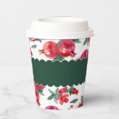 緑と赤のザクロ植物性カスタマイズ可能 紙コップ (裏面)