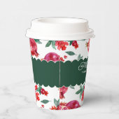 緑と赤のザクロ植物性カスタマイズ可能 紙コップ (右)