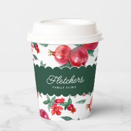 緑と赤のザクロ植物性カスタマイズ可能 紙コップ