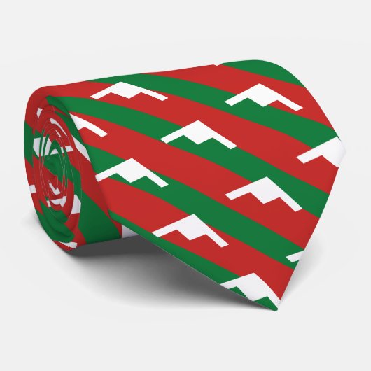 緑と赤のストライプB-21爆弾型クリスマス ネクタイ (ロール)
