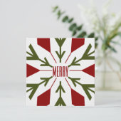 緑と赤のスノーフレークとメリー文字 シーズンカード (スタンド正面)