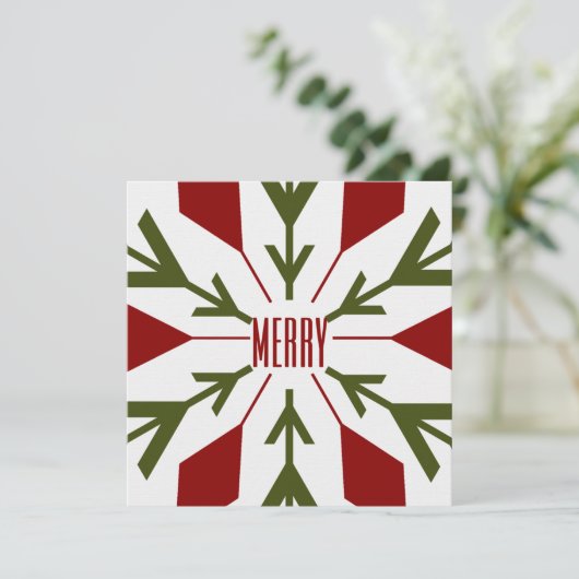 緑と赤のスノーフレークとメリー文字 シーズンカード (スタンド正面)