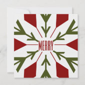緑と赤のスノーフレークとメリー文字 シーズンカード (正面)
