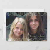 緑と赤のスノーフレーク両面フォトカード シーズンカード (正面)