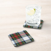 緑と赤のタータンチェックのプレイドコースター コースター (右側)