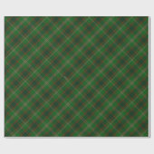 緑と赤のタータンチェックの格子模様クリスマスプレゼント ラッピングペーパー (フラット)