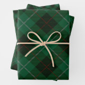 緑と赤のタータンチェック格子模様クリスマス ラッピングペーパーシート (インサイチュ)