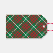 緑と赤のチェック ギフトタグ (正面(横))