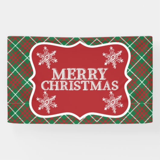 緑と赤のチェック 横断幕 (横)