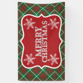 緑と赤のチェック 横断幕 (縦)