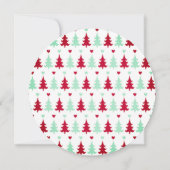 緑と赤のツリーパターンクリスマスパーティー円 招待状 (裏面)