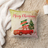 緑と赤のトラック名ヴィンテージ2002クリスマス クッション (ブランケット)