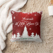 緑と赤のバスクNavidadクリスマスグリーティング： クッション (ブランケット)