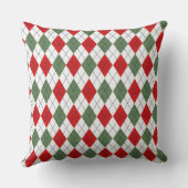 緑と赤のパタアーガイルーン クッション (裏面)