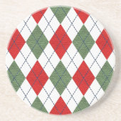 緑と赤のパタアーガイルーン コースター (正面)