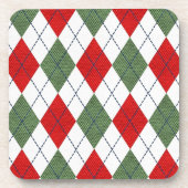 緑と赤のパタアーガイルーン コースター (正面)