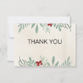 緑と赤のフェスティバルクリスマスサンキューカード サンキューカード (正面)