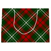 緑と赤のフェスティバルクリスマスプレッドパターン ラージペーパーバッグ (正面)