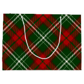 緑と赤のフェスティバルクリスマスプレッドパターン ラージペーパーバッグ (裏面)